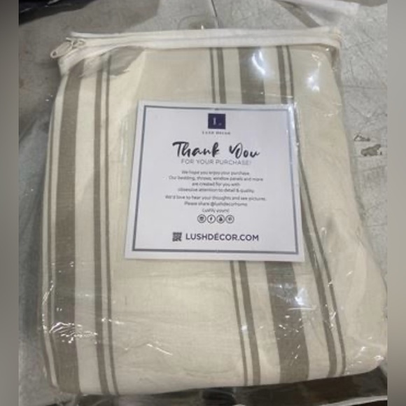 Lush Decor Farmhouse Stripe Yarn Dyed Cotton Window Curtain Pnl Pair - Picture 8 of 9